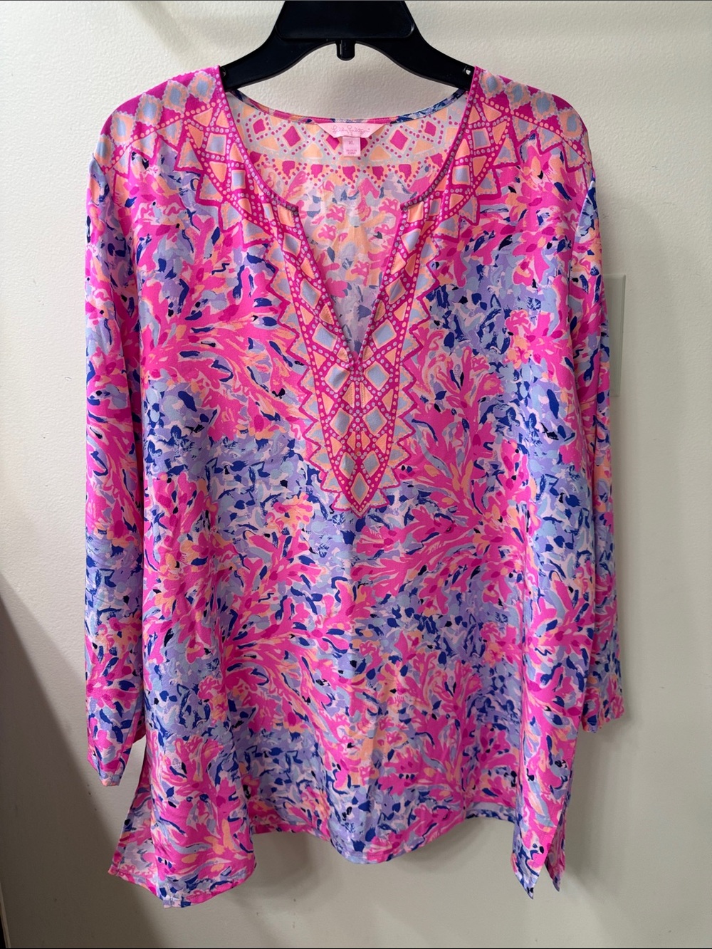 Lilly Pulitzer Women’s Pink Floral Silk Tunic